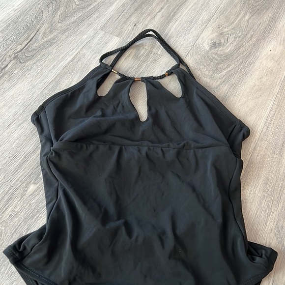 Robin  Piccone black strappy back bathing suit size 6 - Picture 4 of 9